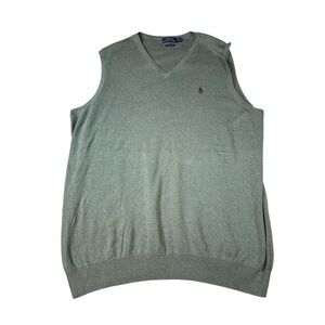 Polo Golf Ralph Lauren Green Sweatshirt Vest Pima Cotten